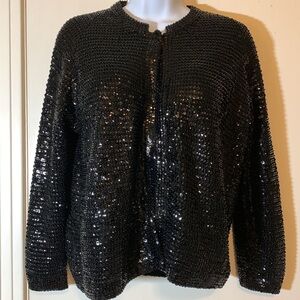 Vintage 1950s Sequin Open Cropped Cardigan